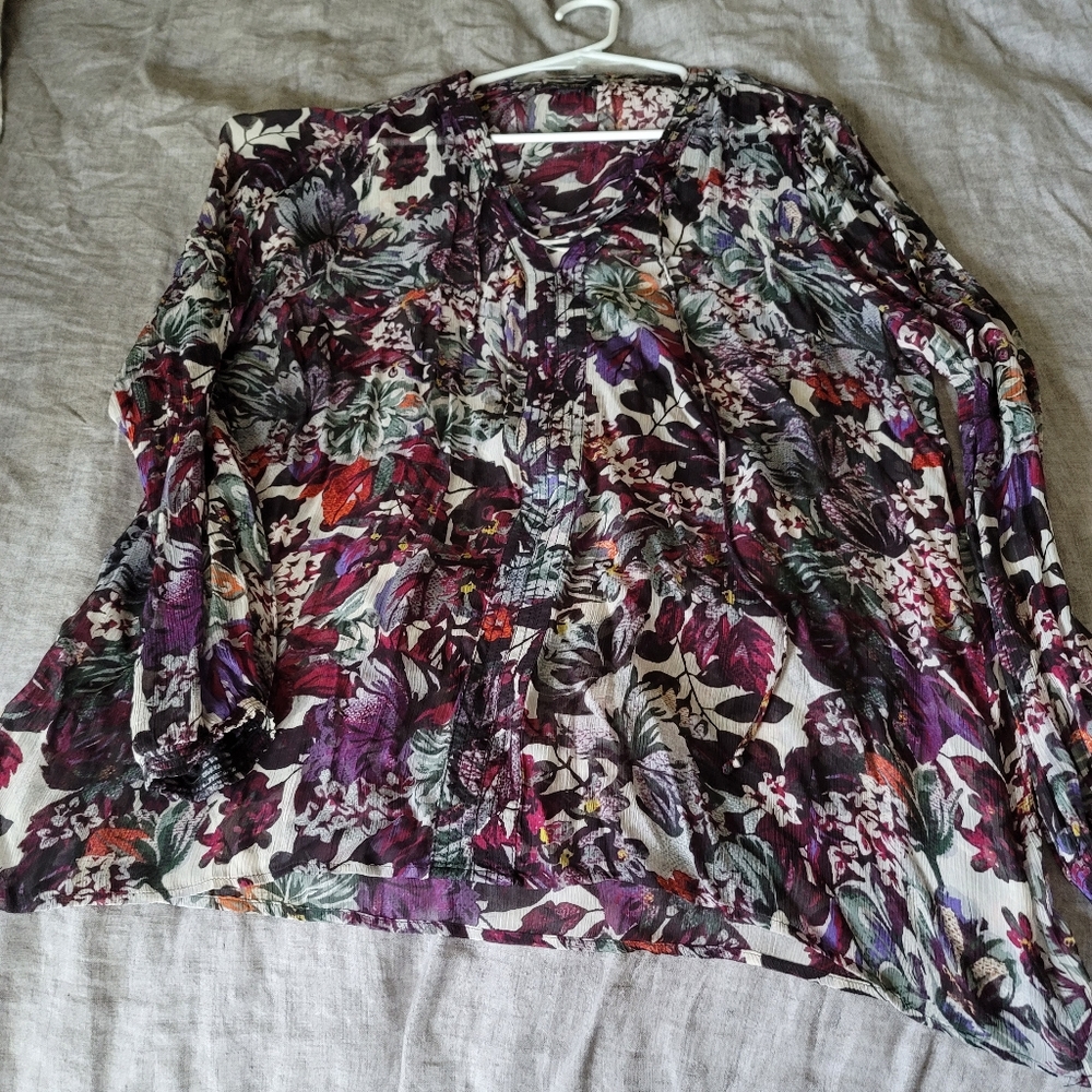 Floral Lucky Brand Sheer Blouse